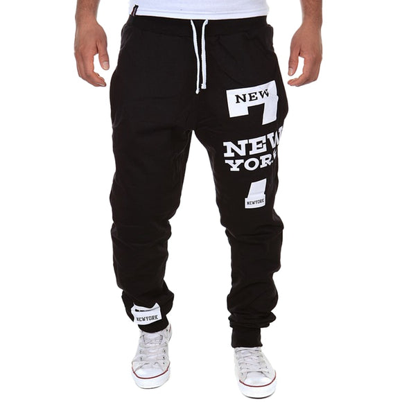 Brand Men Letter Print Sweatpants Male Joggers Loose Hip Pop Casual Trousers Track Pants Calca Masculina|Sweatpants