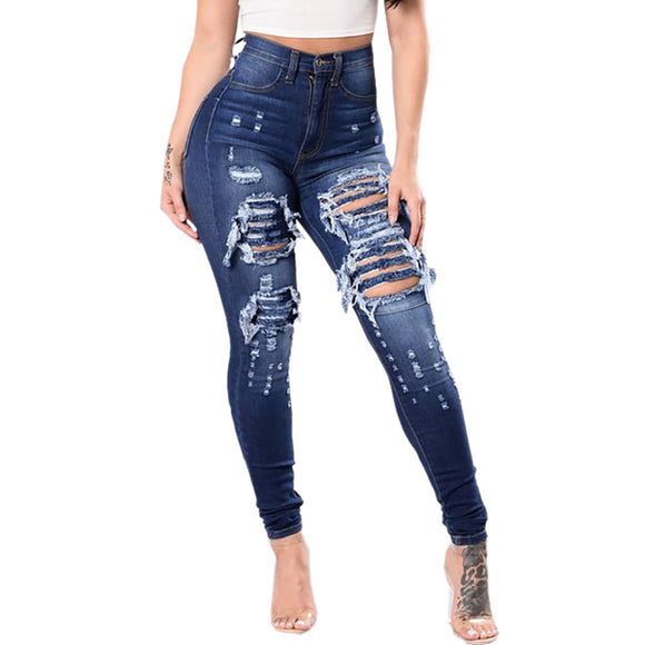 JAYCOSIN Clothes Women Jeans Woman Slim pants Washed Ripped Hole Gradient Long Jeans Denim Sexy Regular Pants 2021|Jeans|